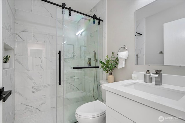 9422 49th Ave S, Seattle, WA 98118 - bathroom featuring vanity and a marble finish shower