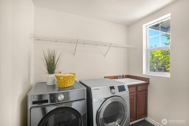 27638 246th Ave SE, Maple Valley, WA 98038 - laundry room with washer and dryer and cabinet space