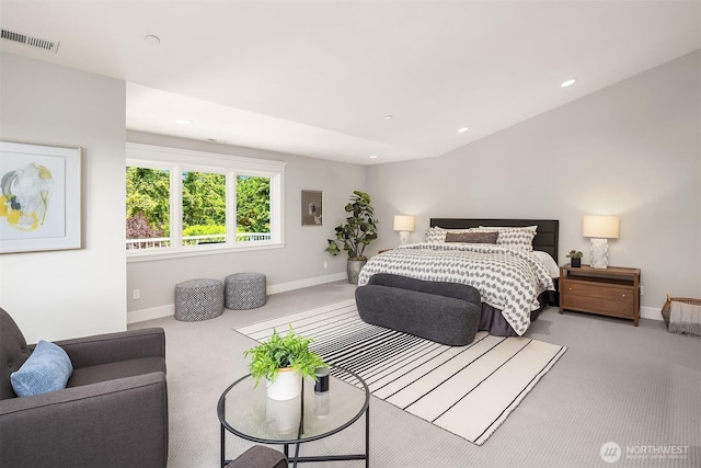8418SE 44th St, Mercer Island, WA 98040 - bedroom with carpet, baseboards, and recessed lighting