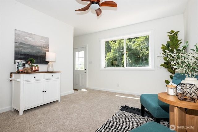 2029 S Charles St, Seattle, WA 98144 - sitting room featuring ceiling fan and light carpet
