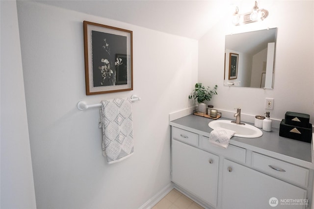 2029 S Charles St, Seattle, WA 98144 - bathroom with vanity and lofted ceiling