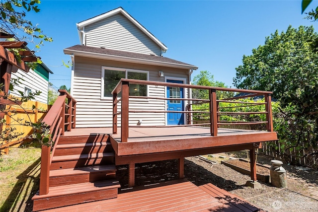 2029 S Charles St, Seattle, WA 98144 - back of property with a deck and a shingled roof