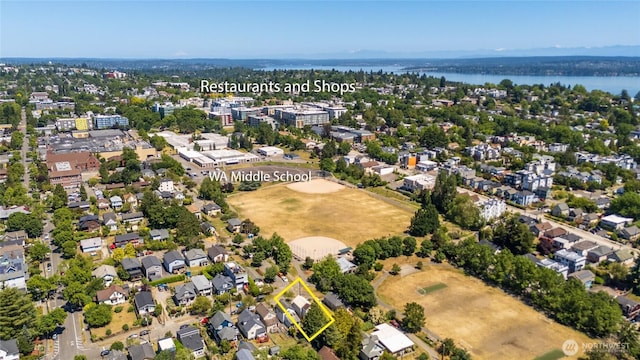 2029 S Charles St, Seattle, WA 98144 - aerial view of property's location featuring a large body of water and property parcel outlined