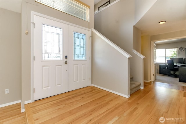 913 N Mountain View Ave, Tacoma, WA 98406 - foyer with stairs and light wood finished floors