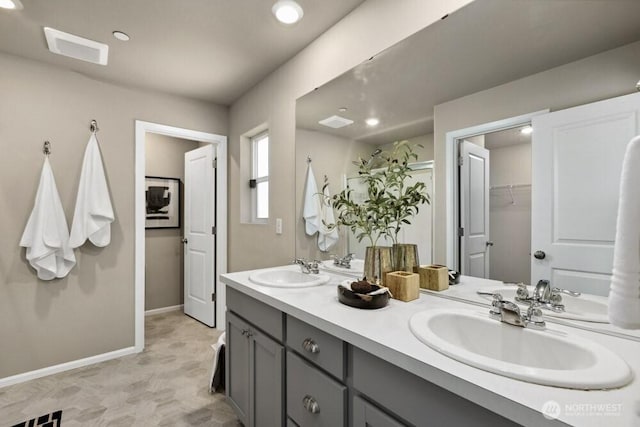 1709 Fern St SW, Olympia, WA 98502 - bathroom featuring double vanity and recessed lighting