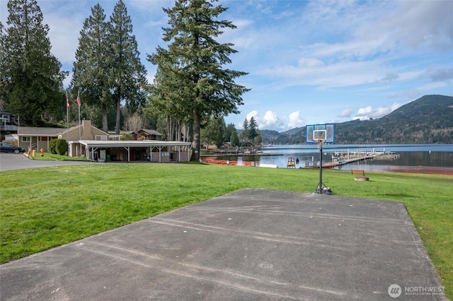 316 W Lake Samish Dr Unit 10, Bellingham, WA 98229 - view of grassy yard with a water and mountain view