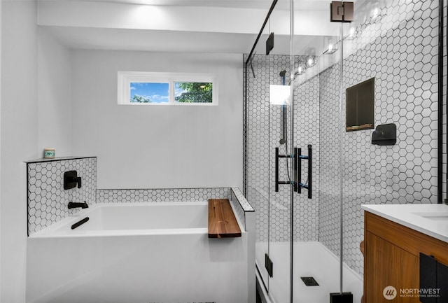 6218 199th Street Ct E, Spanaway, WA 98387 - full bath with a garden tub, vanity, and a shower stall