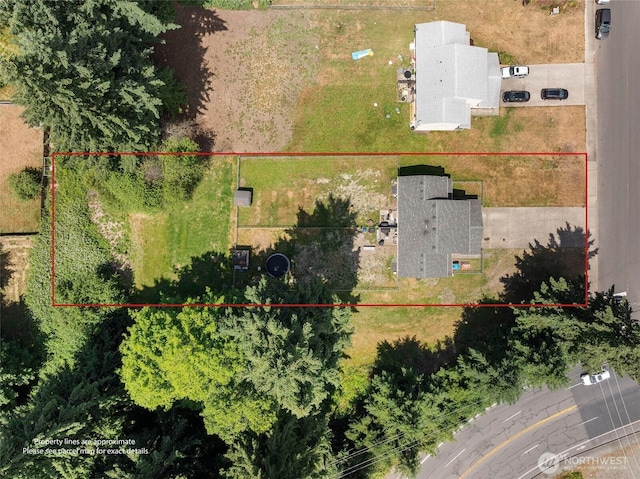 643 School St SE, Lacey, WA 98503 - aerial view of property and surrounding area with property boundaries highlighted