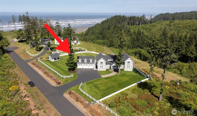 30 Chauncey Ln W, Pacific Beach, WA 98571 - view from above of property with a nearby body of water and a forest