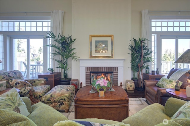 30 Chauncey Ln W, Pacific Beach, WA 98571 - living area featuring a fireplace