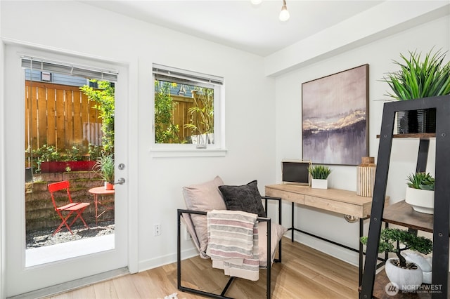 4795 35th Ave S Unit B, Seattle, WA 98118 - living area featuring wood finished floors and an office area