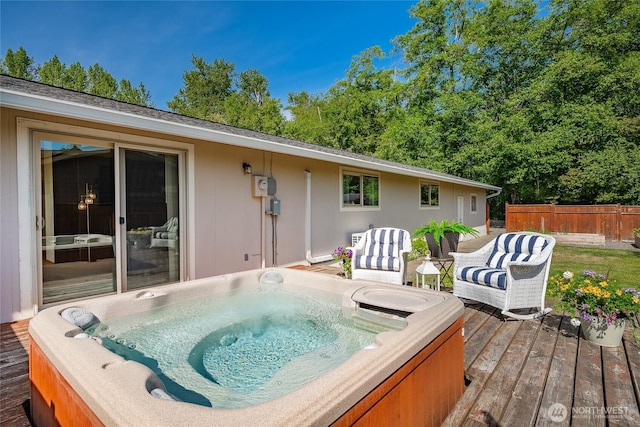 8380 Grouse Crescent Dr, Blaine, WA 98230 - wooden deck with a hot tub