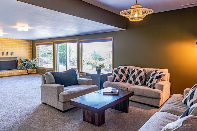 21424 Calhoun Rd, Monroe, WA 98272 - carpeted living area featuring a fireplace