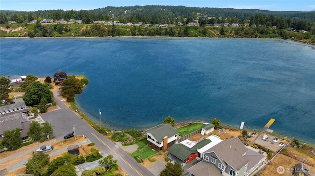 2403 Sunlight Beach Rd, Clinton, WA 98236 - aerial view of residential area with a nearby body of water and a forest