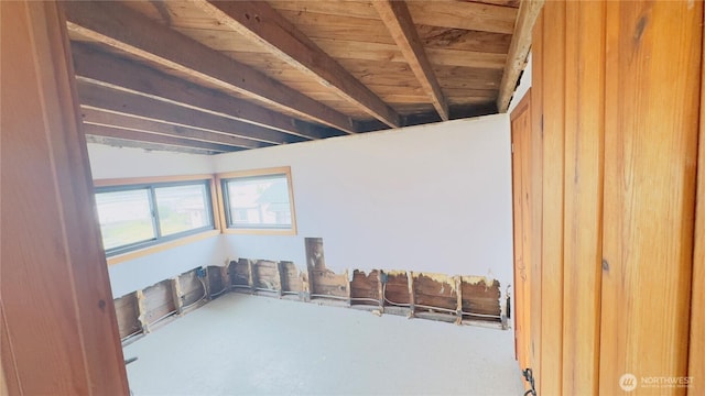 2403 Sunlight Beach Rd, Clinton, WA 98236 - spare room featuring wood ceiling and concrete flooring