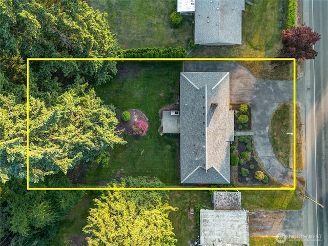1202 Brookdale Rd E, Tacoma, WA 98445 - aerial view of property and surrounding area with property boundaries highlighted
