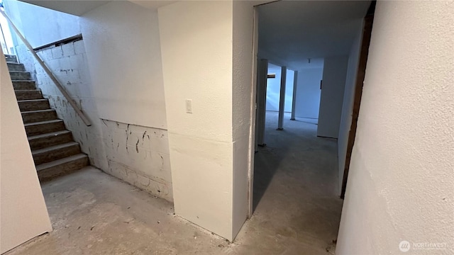 19604 108th Ave SE, Kent, WA 98055 - hallway with stairs and unfinished concrete floors