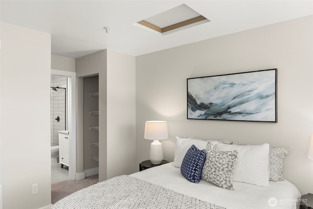 2401 SW Brandon St Unit 210, Seattle, WA 98106 - carpeted bedroom featuring attic access and connected bathroom