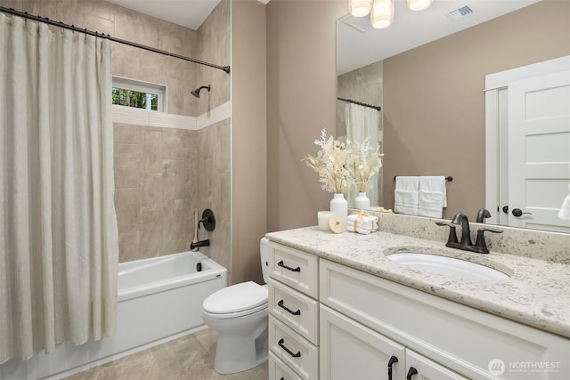 26507 SE Old Black Nugget Rd, Issaquah, WA 98029 - bathroom featuring vanity and shower / bathtub combination with curtain