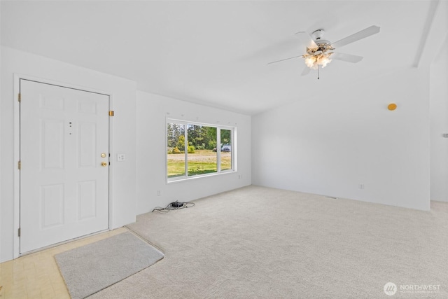 140 Big Sky Ln, Sequim, WA 98382 - foyer entrance featuring ceiling fan and carpet flooring