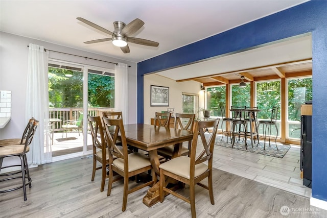 23310 133rd Ct SE, Kent, WA 98042 - dining area featuring light wood-style flooring and ceiling fan