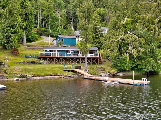 18933 W Big Lake Blvd, Mount Vernon, WA 98274 - dock featuring a forest view and a deck with water view