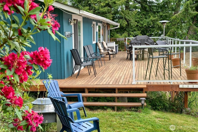 18933 W Big Lake Blvd, Mount Vernon, WA 98274 - wooden deck featuring outdoor dining space