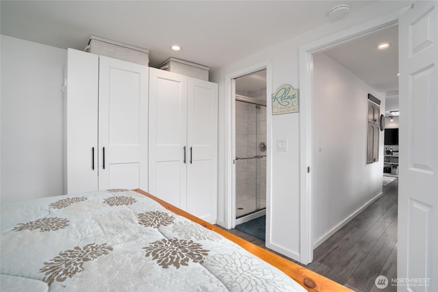 18933 W Big Lake Blvd, Mount Vernon, WA 98274 - bedroom featuring wood finished floors, recessed lighting, and a closet