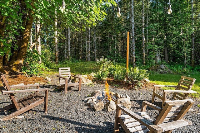 5609 Stetson Ct NW, Olympia, WA 98502 - view of yard featuring an outdoor fire pit
