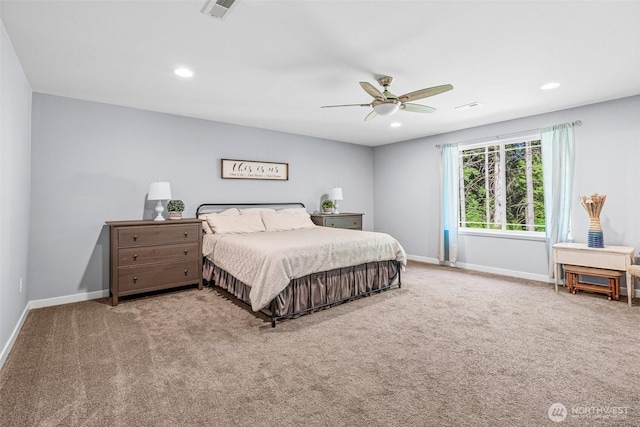 5609 Stetson Ct NW, Olympia, WA 98502 - carpeted bedroom featuring a ceiling fan and recessed lighting