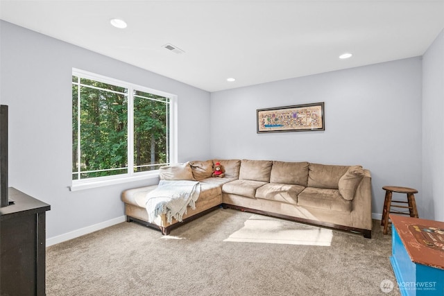 5609 Stetson Ct NW, Olympia, WA 98502 - living area featuring carpet flooring and recessed lighting