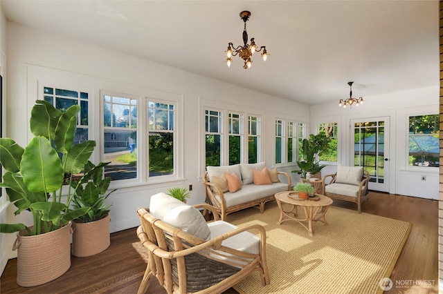 4918 S 3rd Ave, Everett, WA 98203 - sunroom with a chandelier and french doors