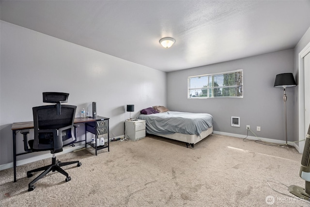 12416 SE 272nd Pl Unit C, Kent, WA 98030 - bedroom featuring carpet flooring, heating unit, and a desk
