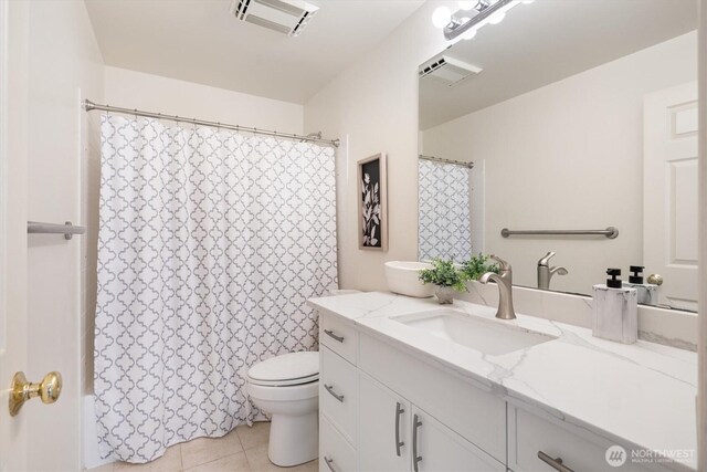 7109 SE 135th Pl, Newcastle, WA 98059 - full bathroom with vanity, tile patterned floors, and shower / tub combo