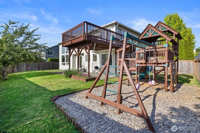 7109 SE 135th Pl, Newcastle, WA 98059 - view of playground with a wooden deck