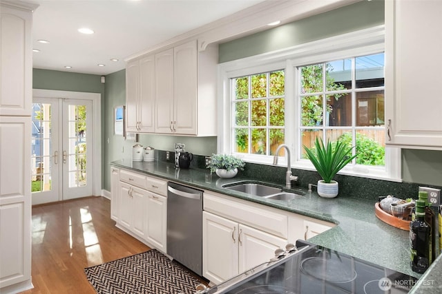 8816 Fauntleroy Way SW, Seattle, WA 98136 - kitchen featuring dishwasher, healthy amount of natural light, french doors, and recessed lighting