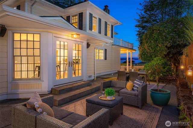 8816 Fauntleroy Way SW, Seattle, WA 98136 - patio / terrace featuring french doors, a patio area, and outdoor lounge area