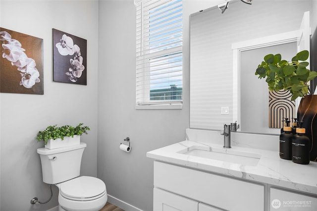 3410 102nd Ave NE, Lake Stevens, WA 98258 - half bath featuring vanity, toilet, and baseboards