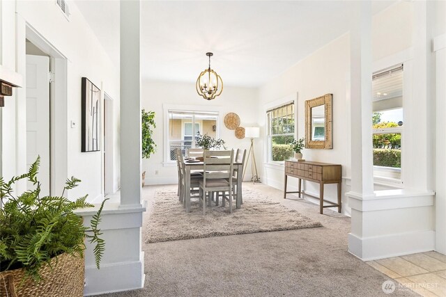 208 Barksdale Ave, Dupont, WA 98327 - dining room with a chandelier and carpet