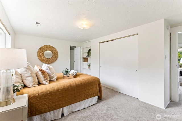 208 Barksdale Ave, Dupont, WA 98327 - bedroom featuring light carpet, a textured ceiling, and a closet