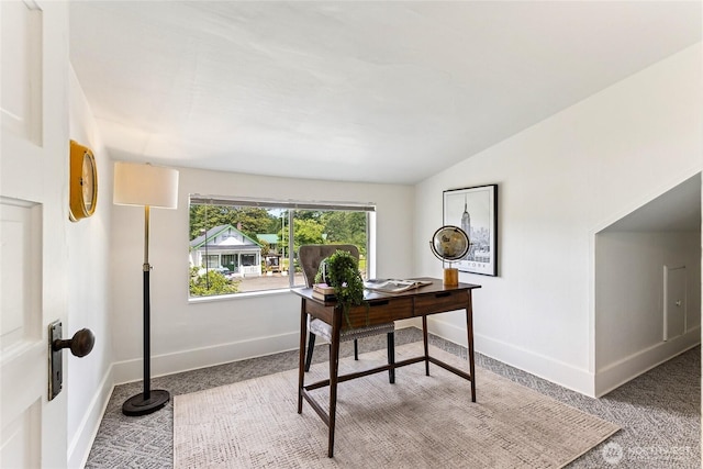 208 Barksdale Ave, Dupont, WA 98327 - office area with lofted ceiling and carpet floors