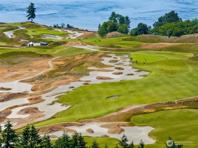 5004 98th Avenue Ct W, University Place, WA 98467 - drone / aerial view of a golf club and a large body of water