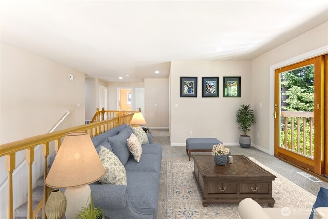 5004 98th Avenue Ct W, University Place, WA 98467 - living room with recessed lighting and light carpet