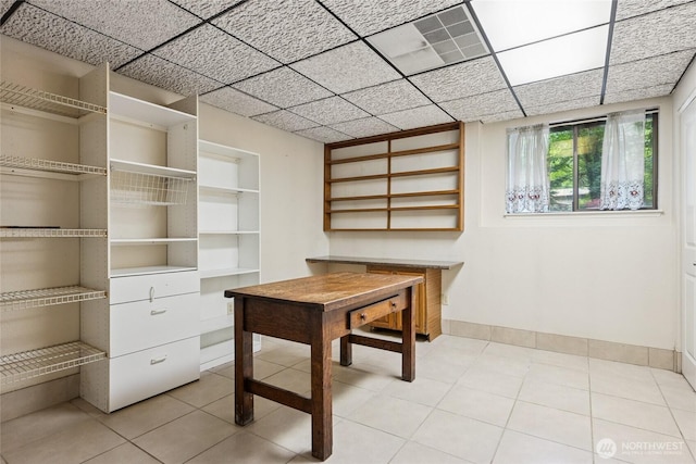 7650 SE Southworth Dr, Port Orchard, WA 98366 - unfurnished office featuring a paneled ceiling and light tile patterned floors