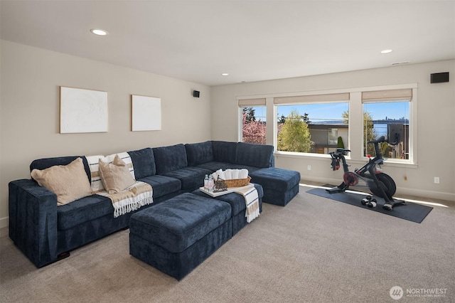 212 5th Ave W, Kirkland, WA 98033 - carpeted living room with baseboards and recessed lighting
