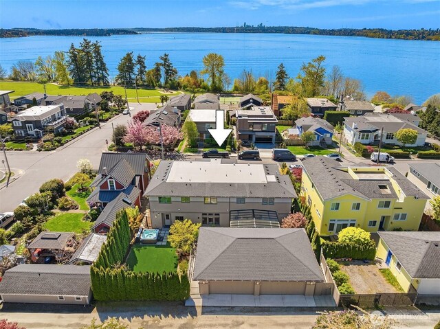 212 5th Ave W, Kirkland, WA 98033 - aerial perspective of suburban area featuring a large body of water