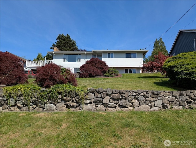 22894 Carmella Rd NW, Poulsbo, WA 98370 - back of property featuring a yard and a chimney