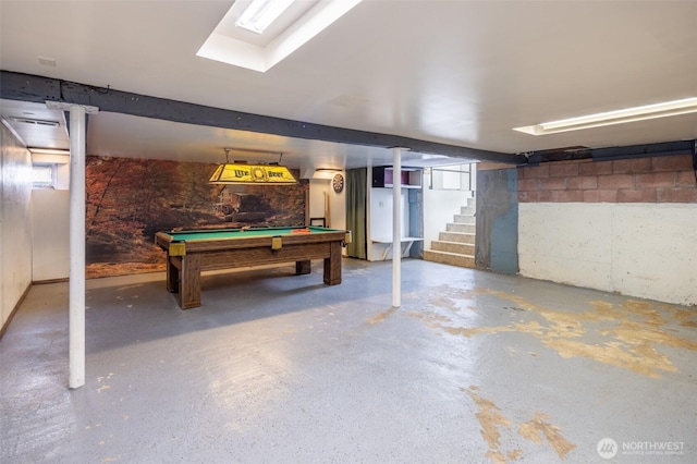 819 1st St, Cle Elum, WA 98922 - below grade area featuring billiards table and stairs
