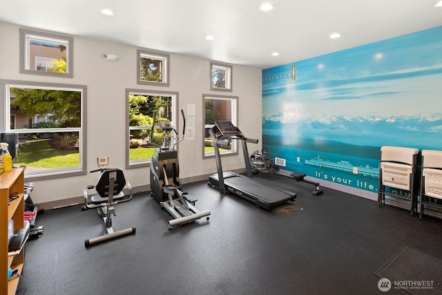 22910 90th Ave W Unit B306, Edmonds, WA 98026 - workout area featuring recessed lighting and healthy amount of natural light