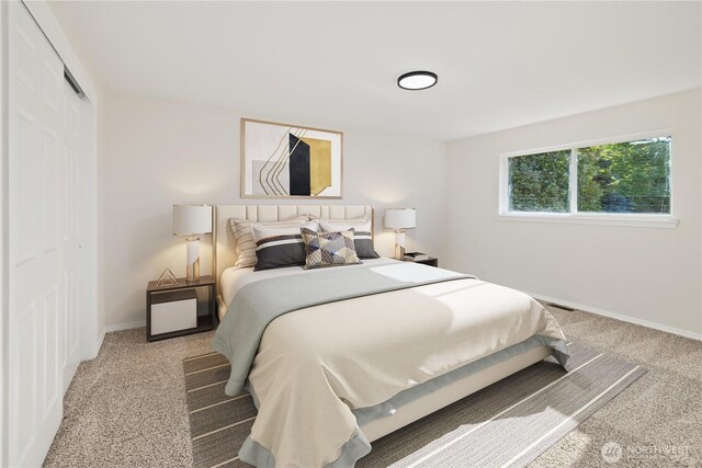 1003 9th St NW, Puyallup, WA 98371 - bedroom with light carpet and a closet